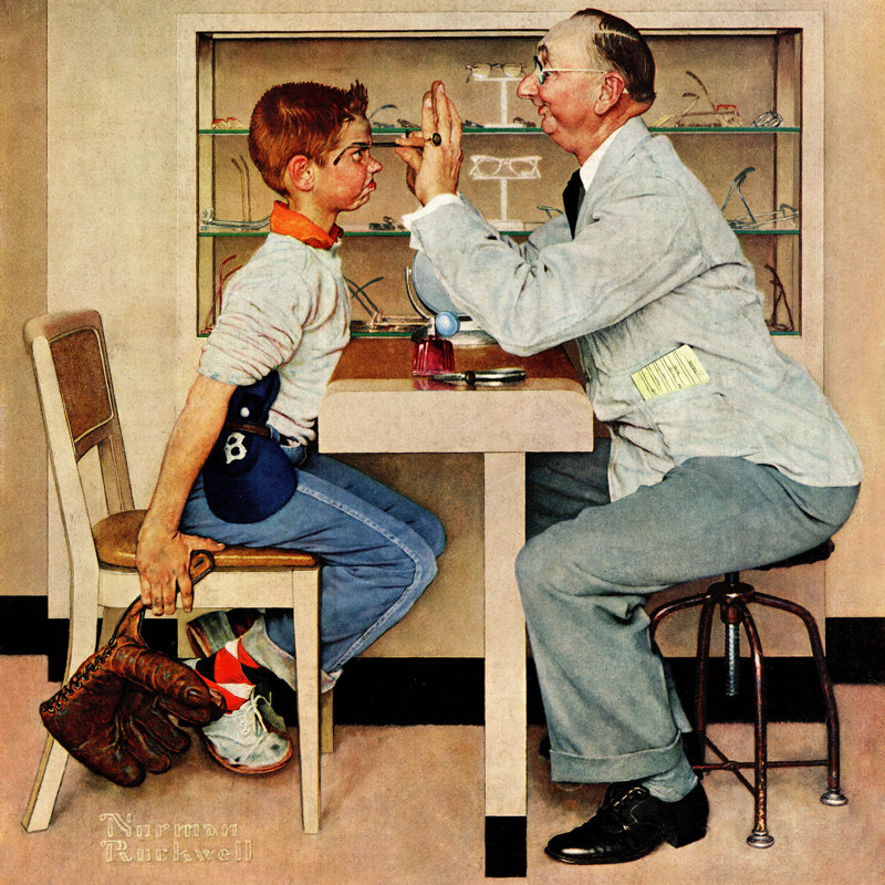 Marmont Hill 'Eye Doctor' by Norman Rockwell Painting Print on Wrapped